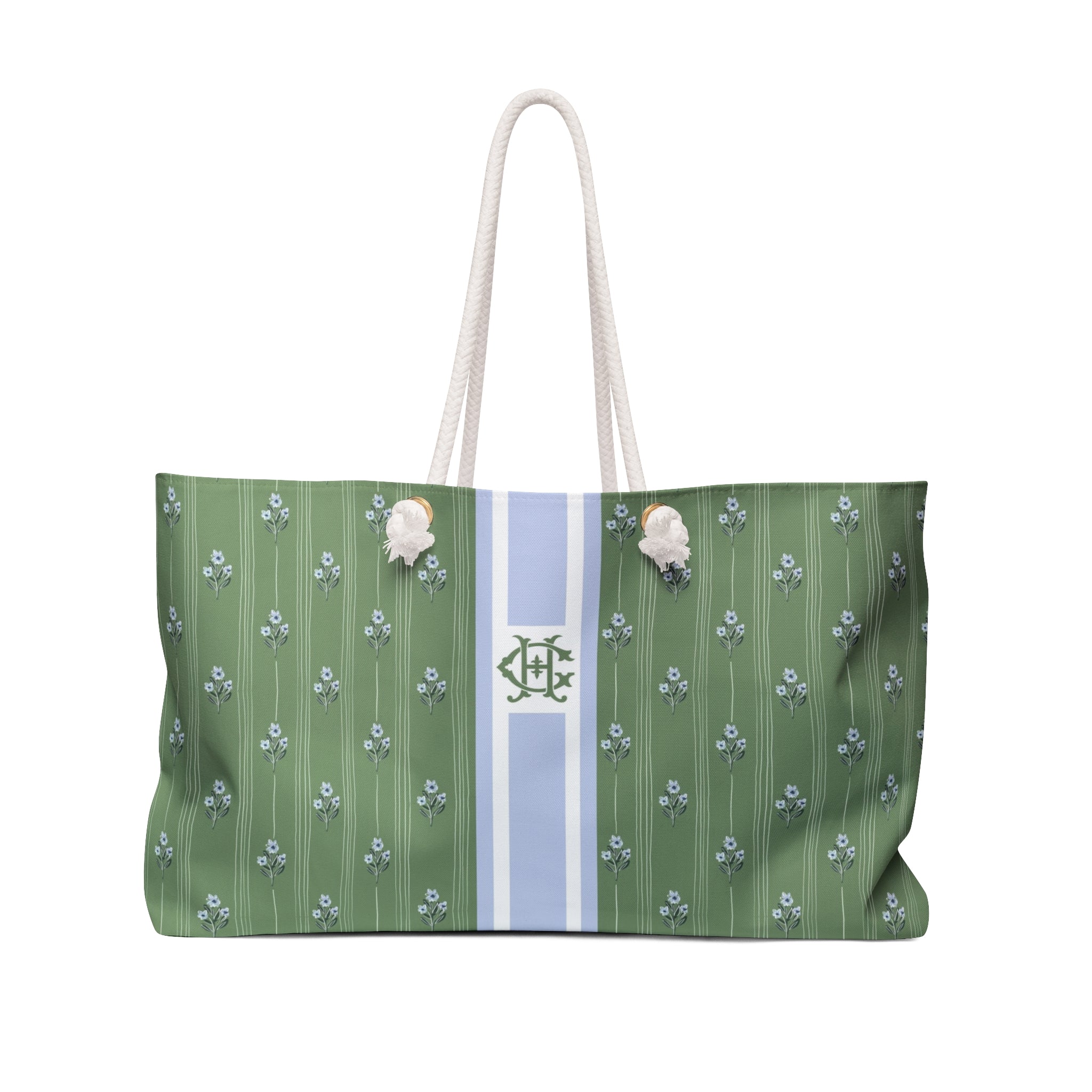 Zera Stripe Monogrammed Mahjong Bag