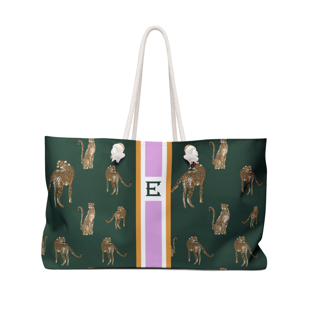 Cheetah Dance Striped Monogrammed Mahjong Bag
