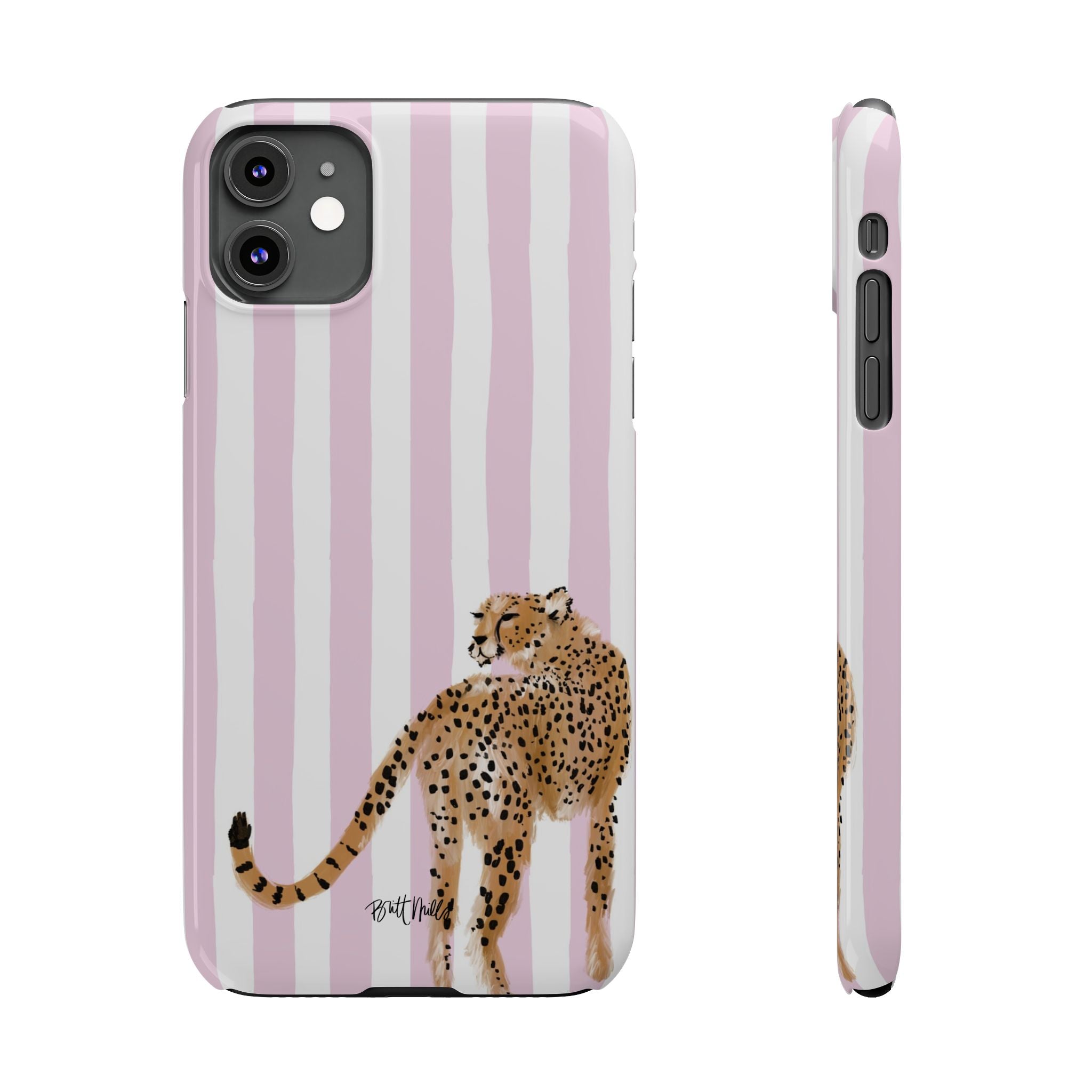 Preppy Cheetah Slim Phone Case