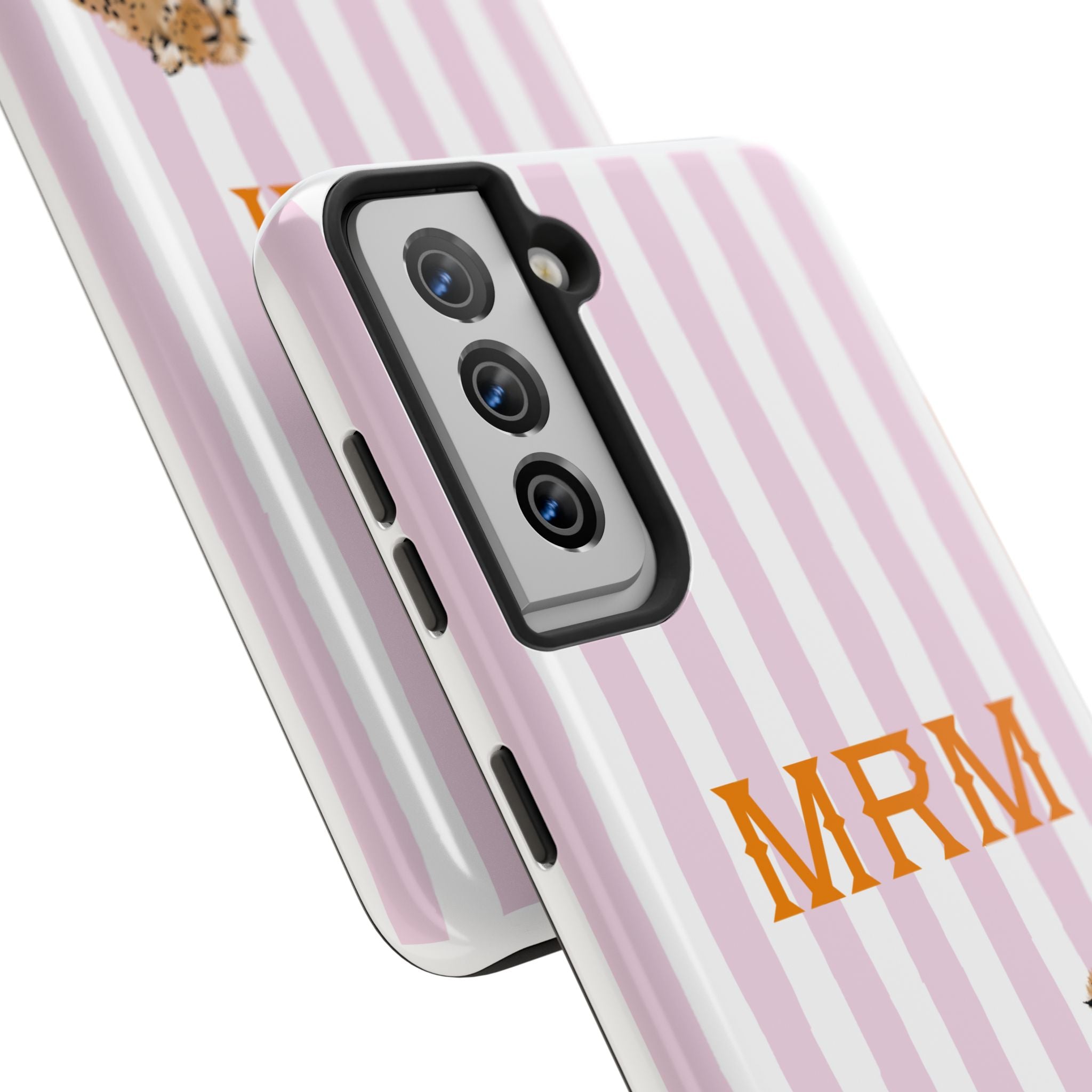 Preppy Cheetah (Pink) Monogrammed Tough Phone Case
