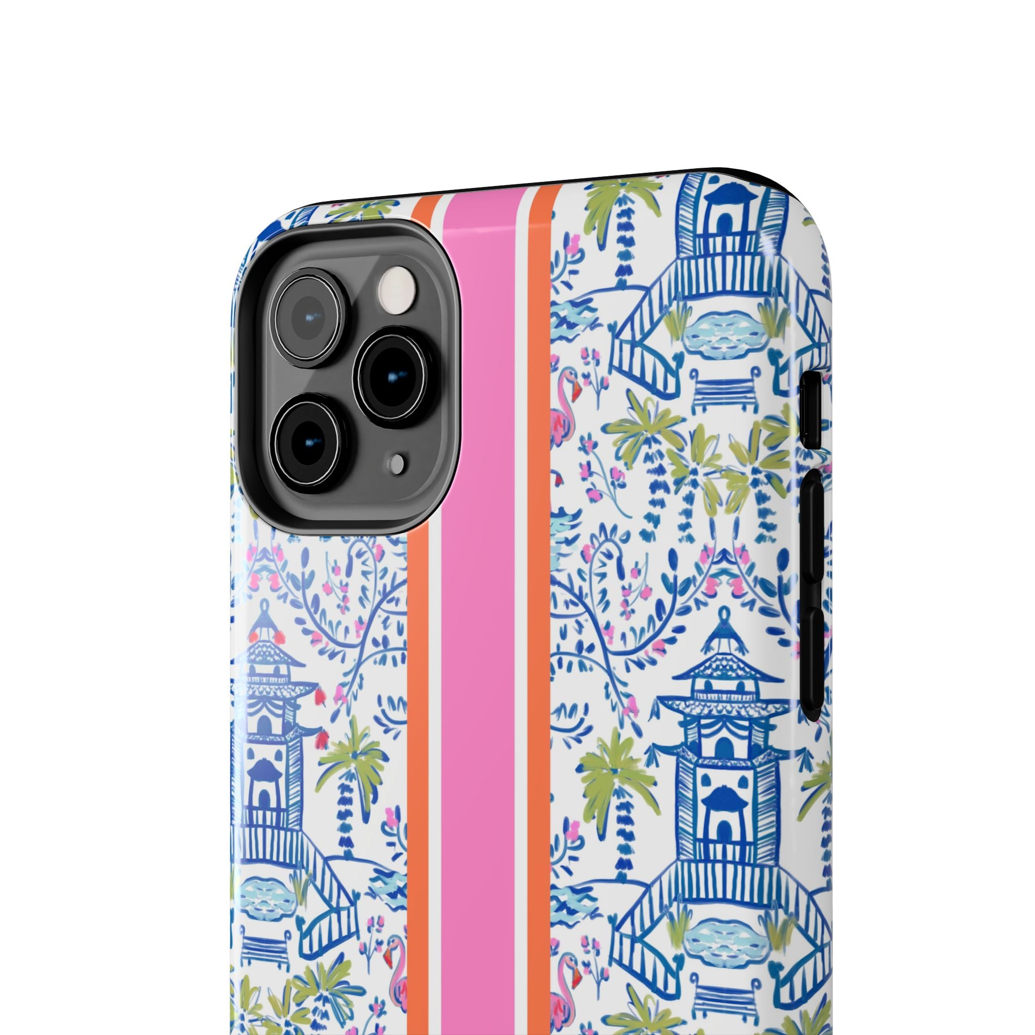 Colorful Chinoiserie Monogrammed Tough Phone Case