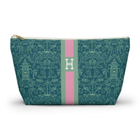 Palm Beach (Teal) Striped Monogrammed Pouch