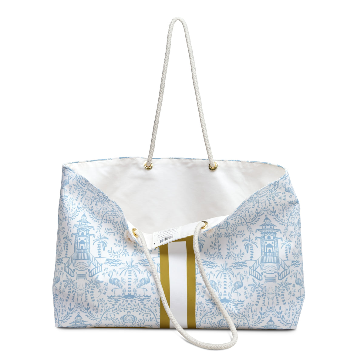 Palm Beach (Sky) Striped Monogrammed Mahjong Bag
