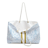 Palm Beach (Sky) Striped Monogrammed Mahjong Bag