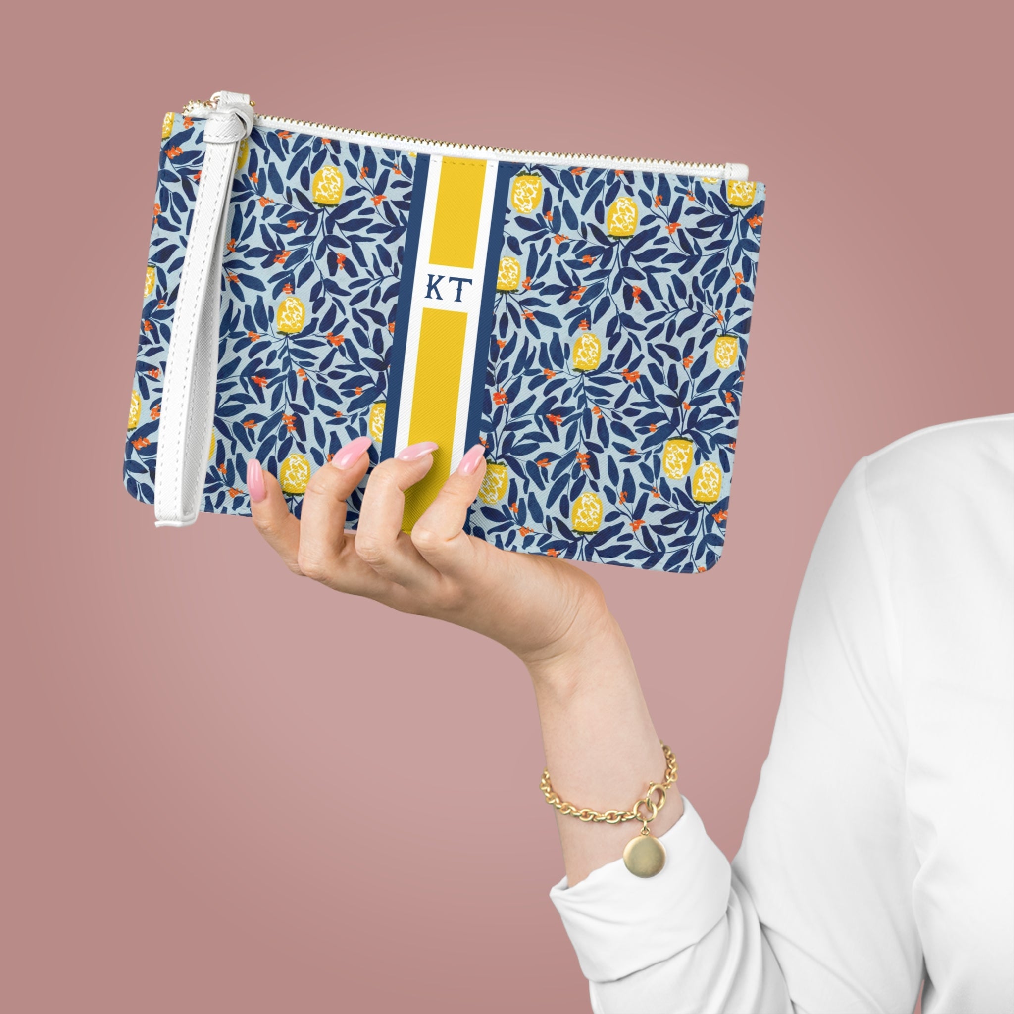 Lola Striped Monogrammed Mahjong Card Holder