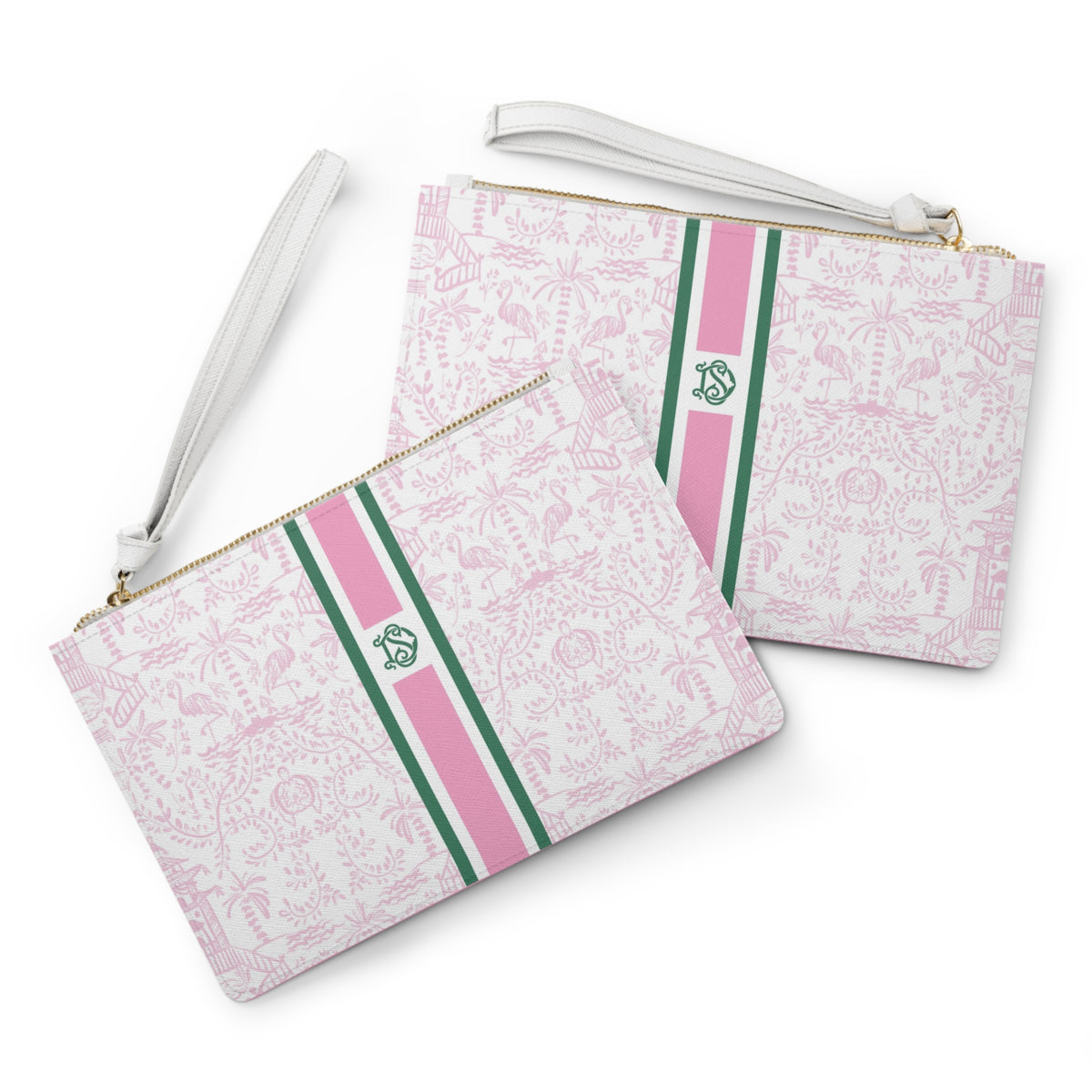 Palm Beach (Pink) Striped Monogrammed Mahjong Card Holder