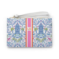 Colorful Chinoiserie Striped Monogrammed Mahjong Card Holder