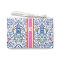 Colorful Chinoiserie Striped Monogrammed Mahjong Card Holder