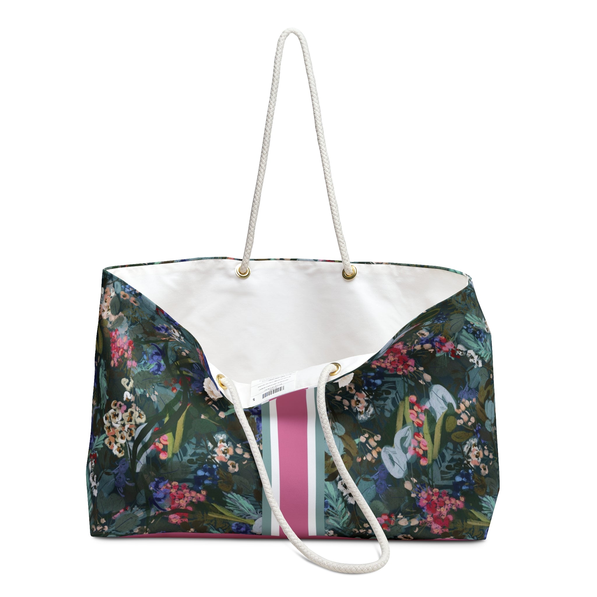 Winter Berry Striped Monogrammed Mahjong Bag