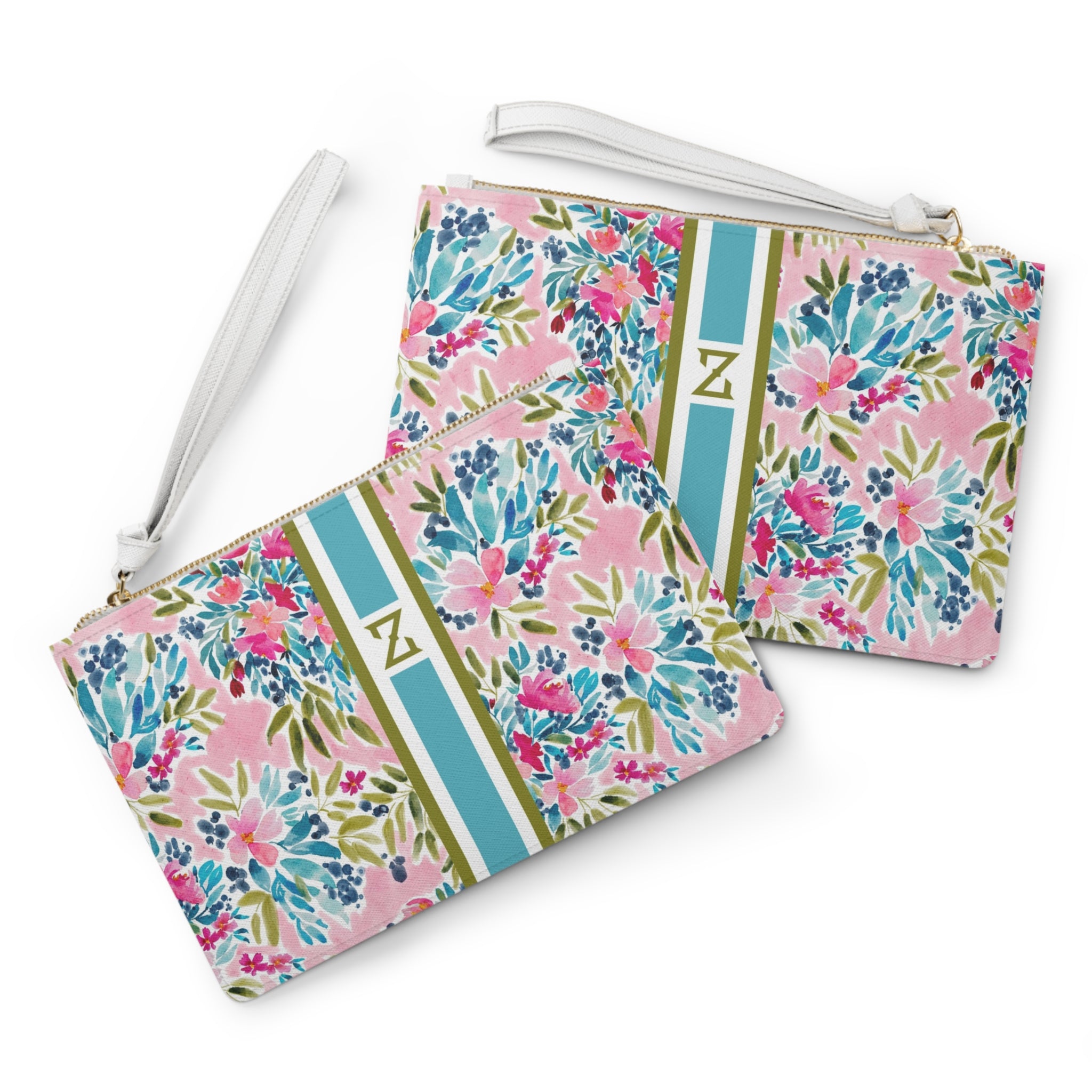 Aria II Striped Monogrammed Mahjong Card Pouch