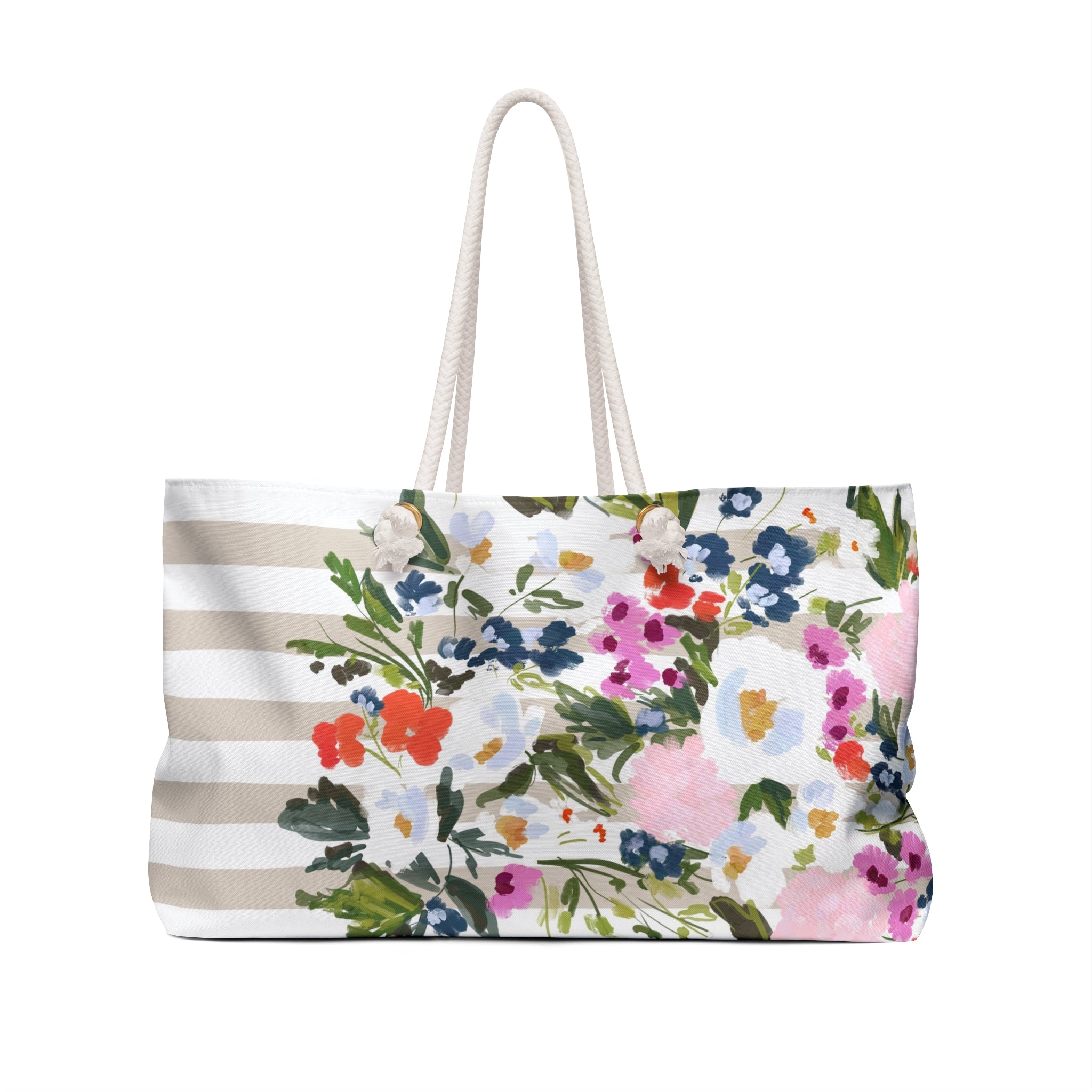 Veranda Striped Monogrammed Mahjong Bag