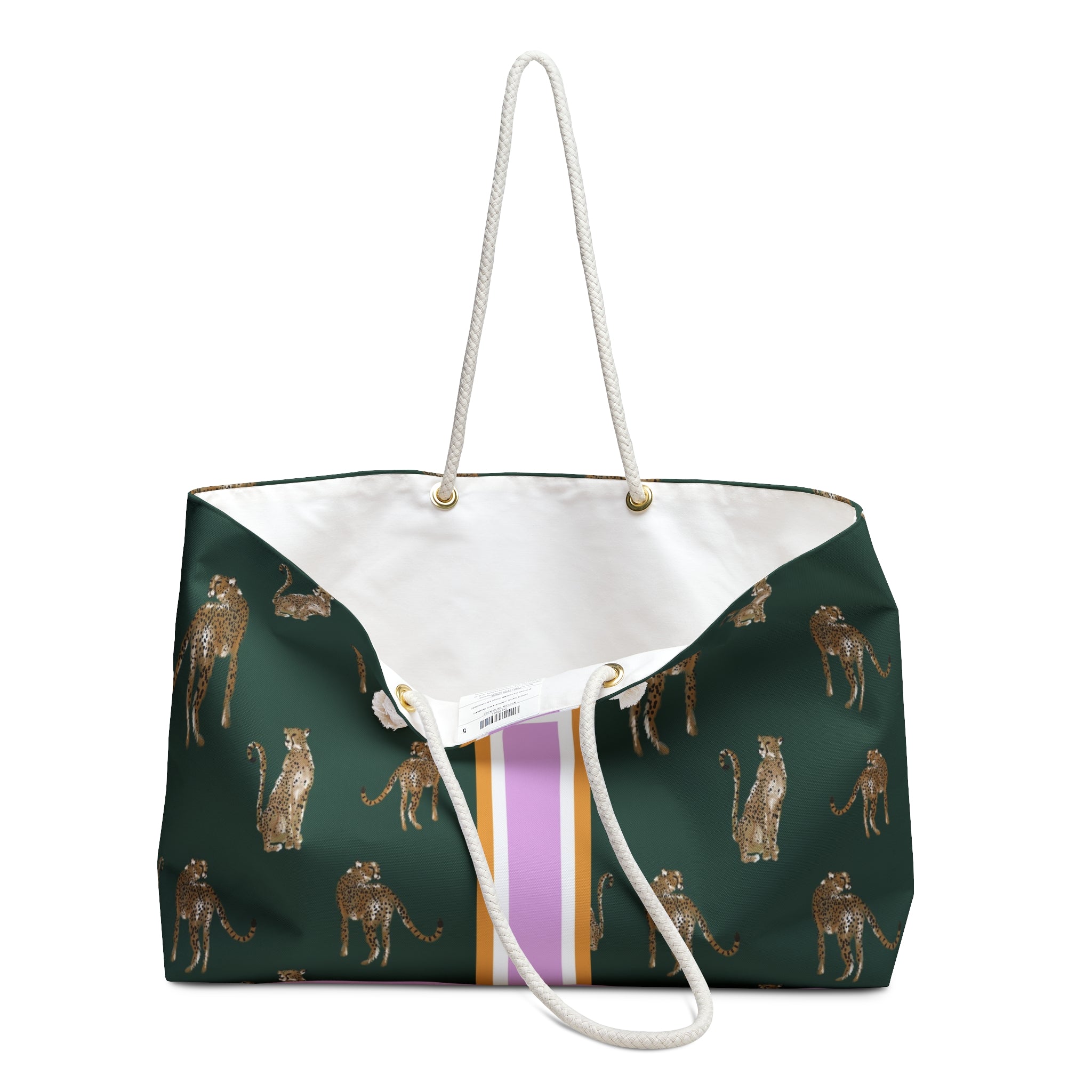 Cheetah Dance Striped Monogrammed Mahjong Bag