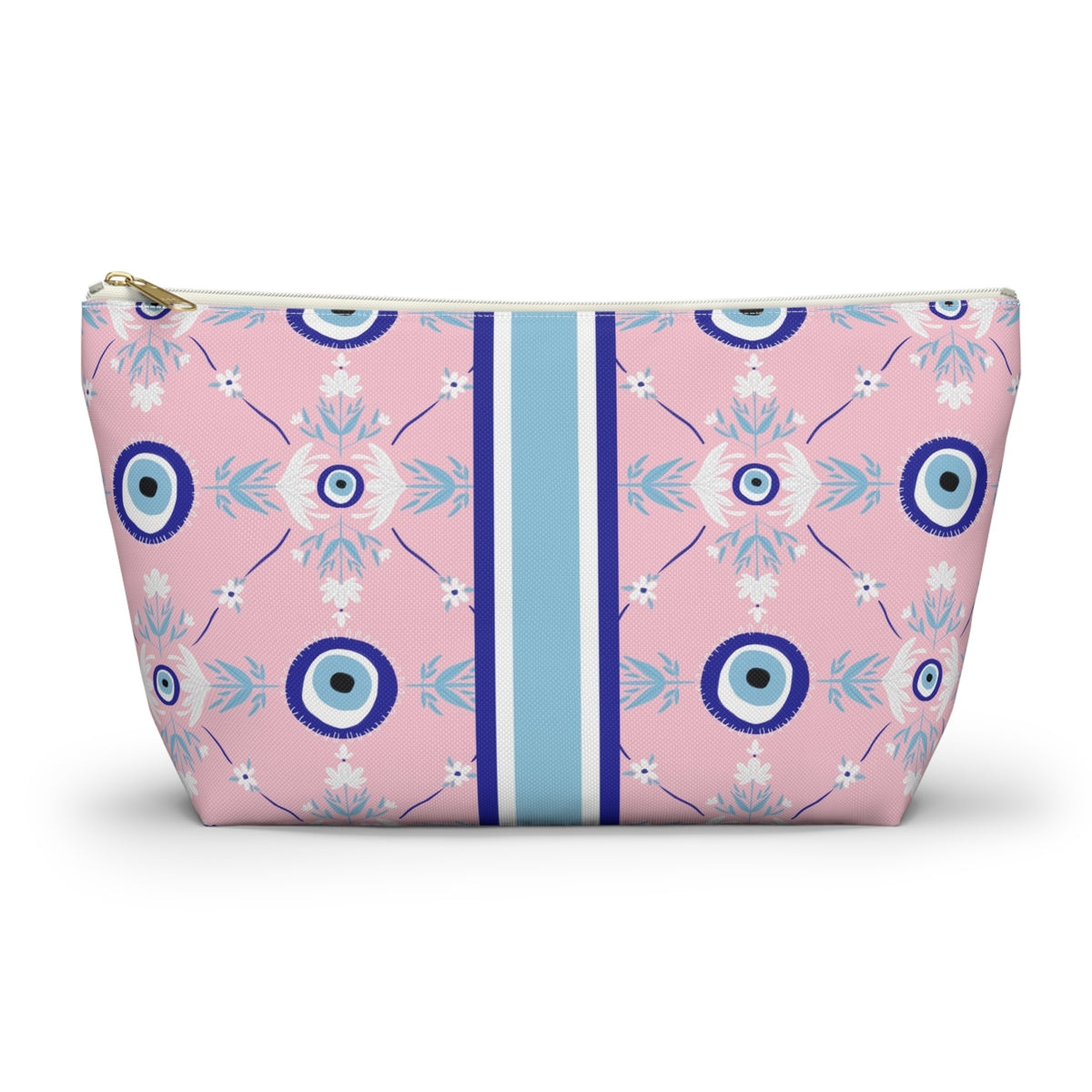 Evil Eye Striped Monogrammed Mahjong Tile Pouch