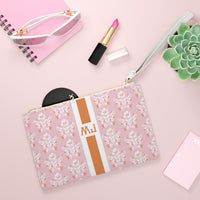 Evangeline (Pink) Striped Monogrammed Mahjong Card Pouch