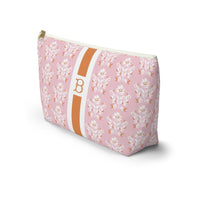 Evangeline Pink Striped Monogrammed Pouch