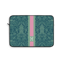 Palm Beach Teal Monogrammed Laptop Sleeve