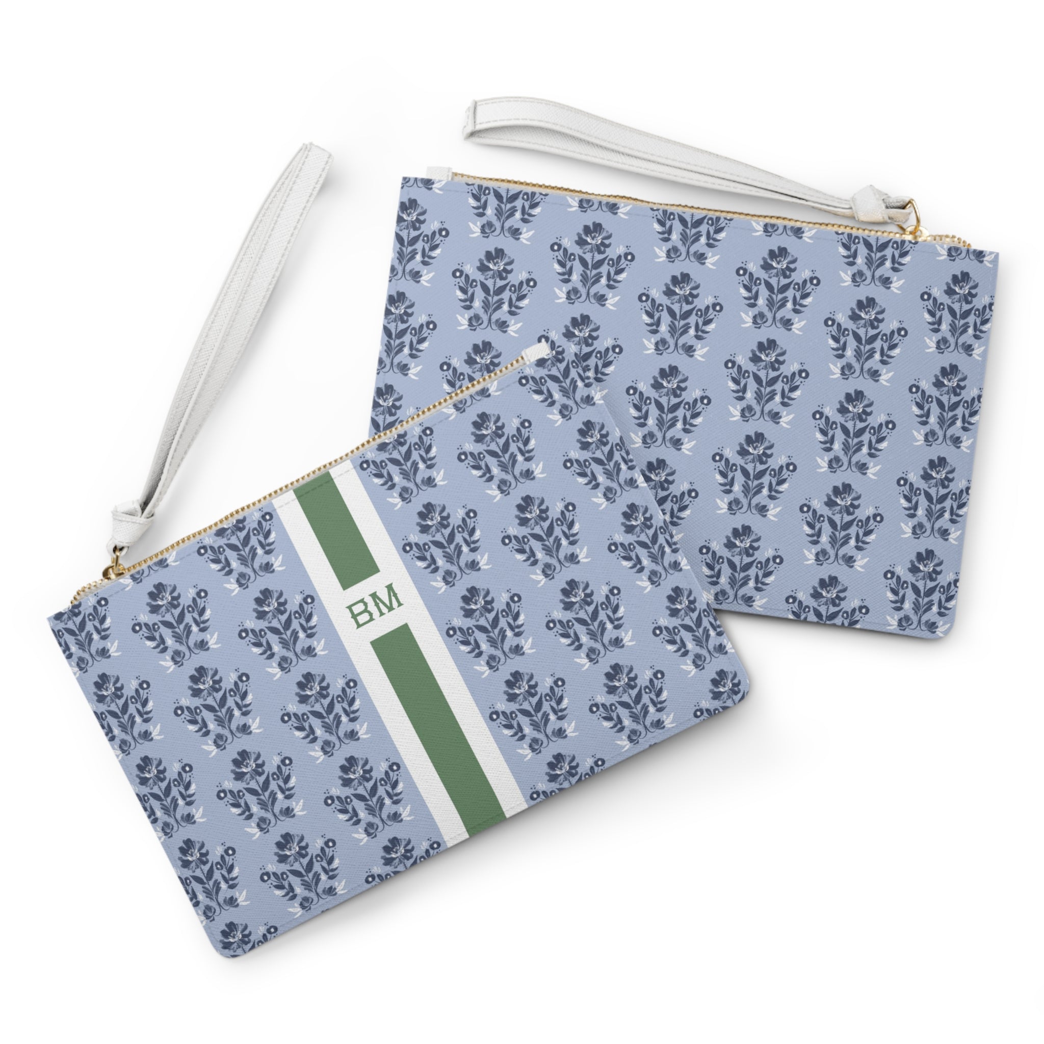 Evangeline Blue Striped Monogrammed Mahjong Card Holder
