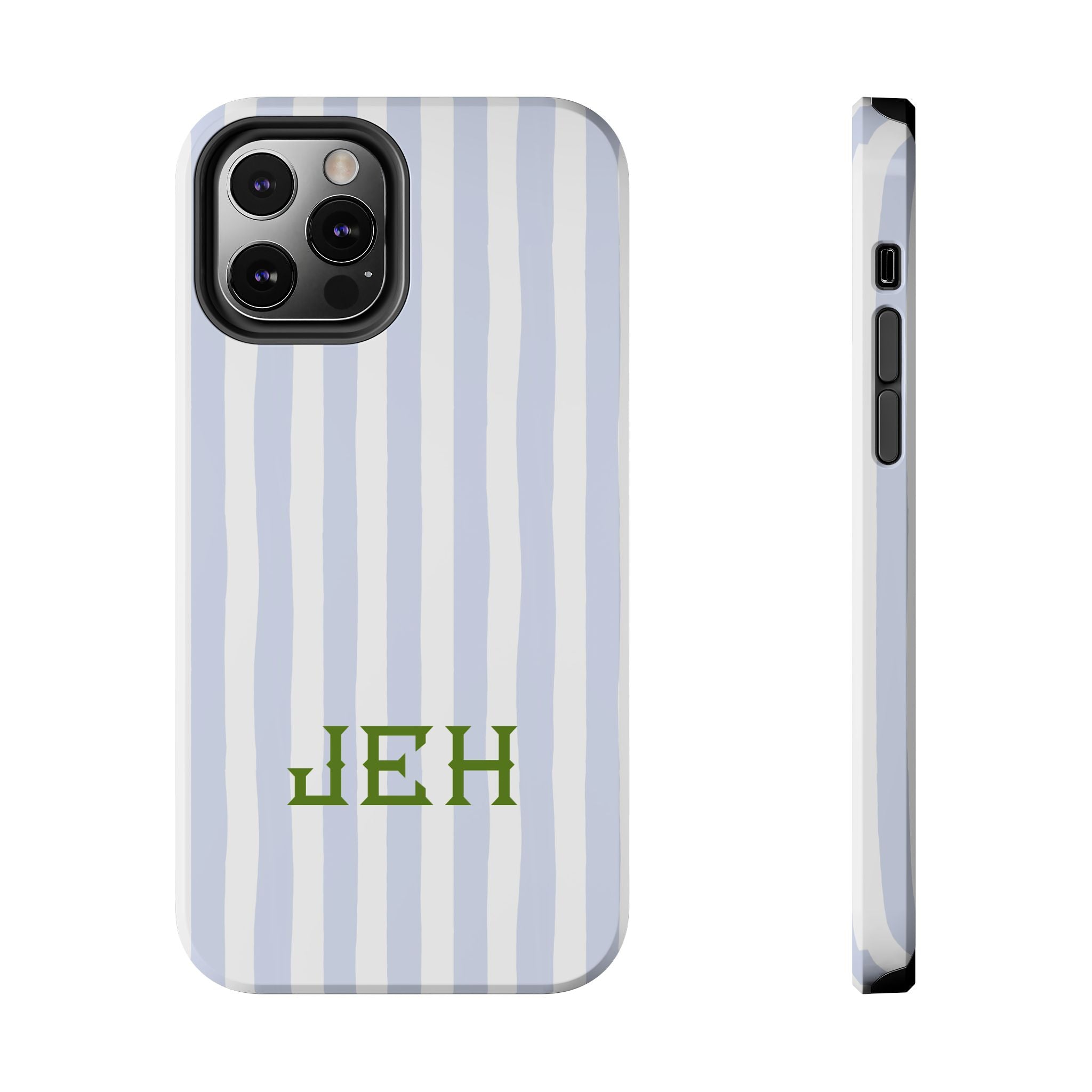 Seaside Stripes Monogrammed Tough Phone Case