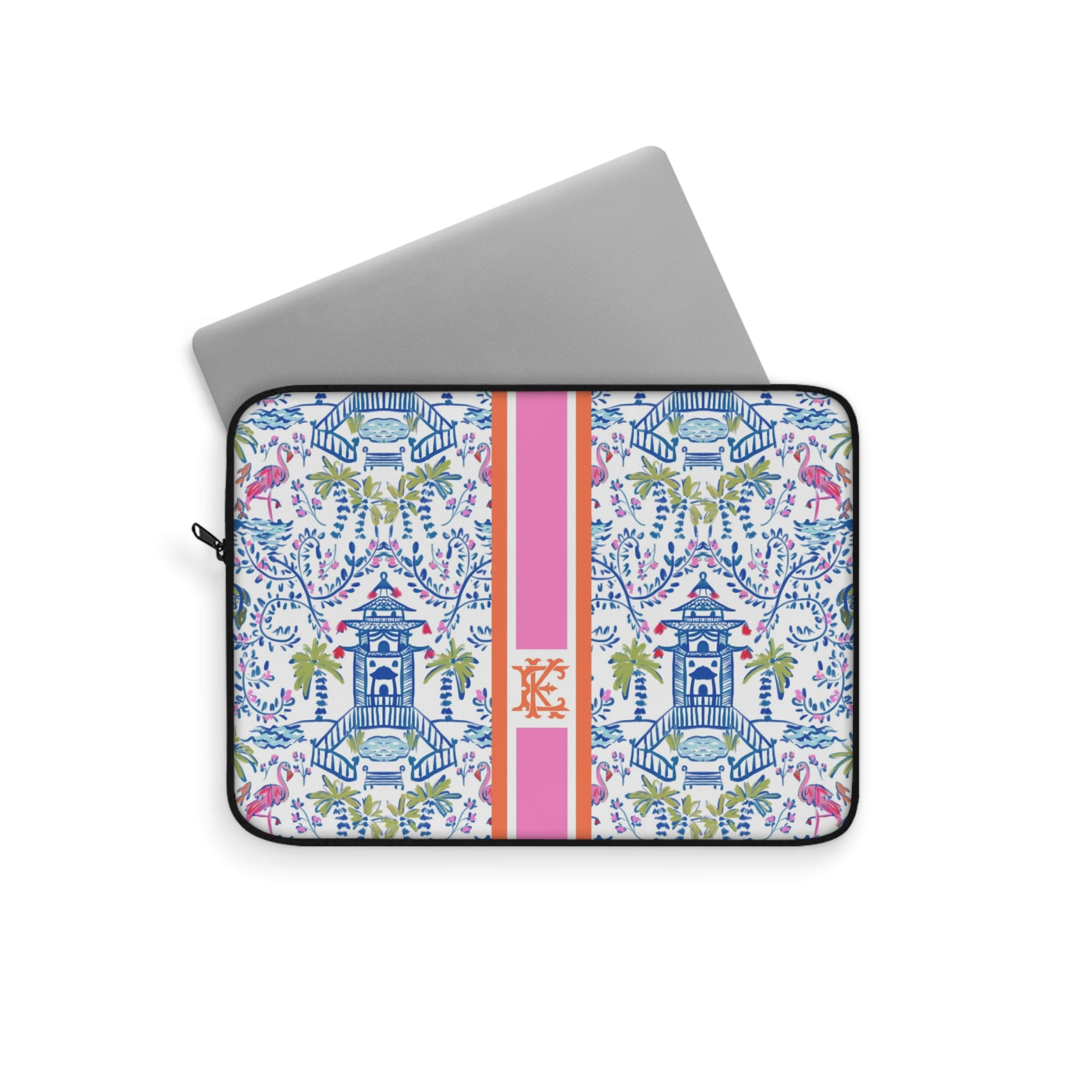 Colorful Chinoiserie Monogrammed Laptop Sleeve