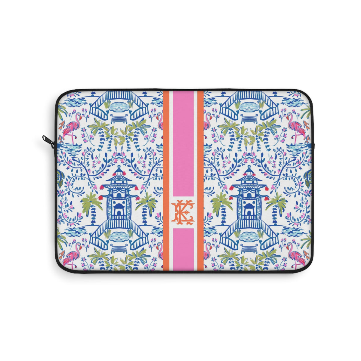 Colorful Chinoiserie Monogrammed Laptop Sleeve