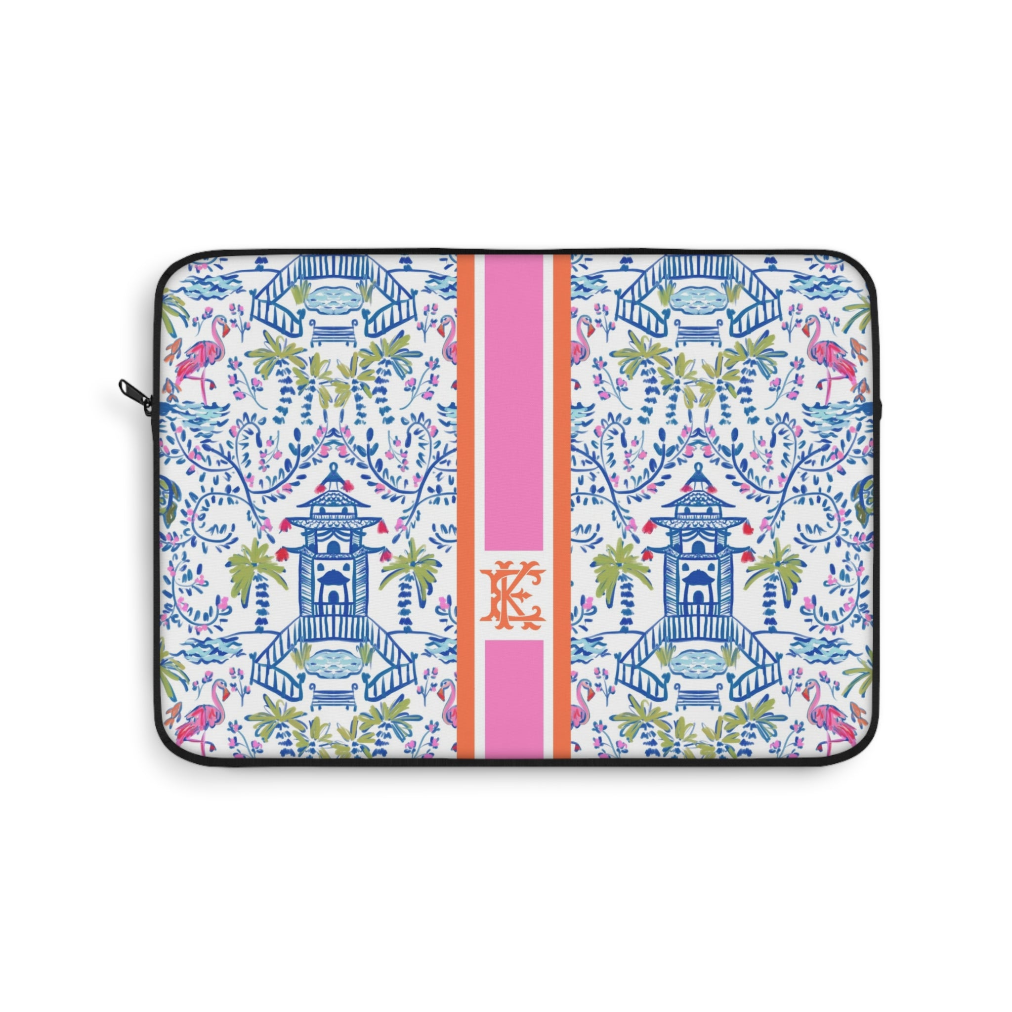 Colorful Chinoiserie Monogrammed Laptop Sleeve