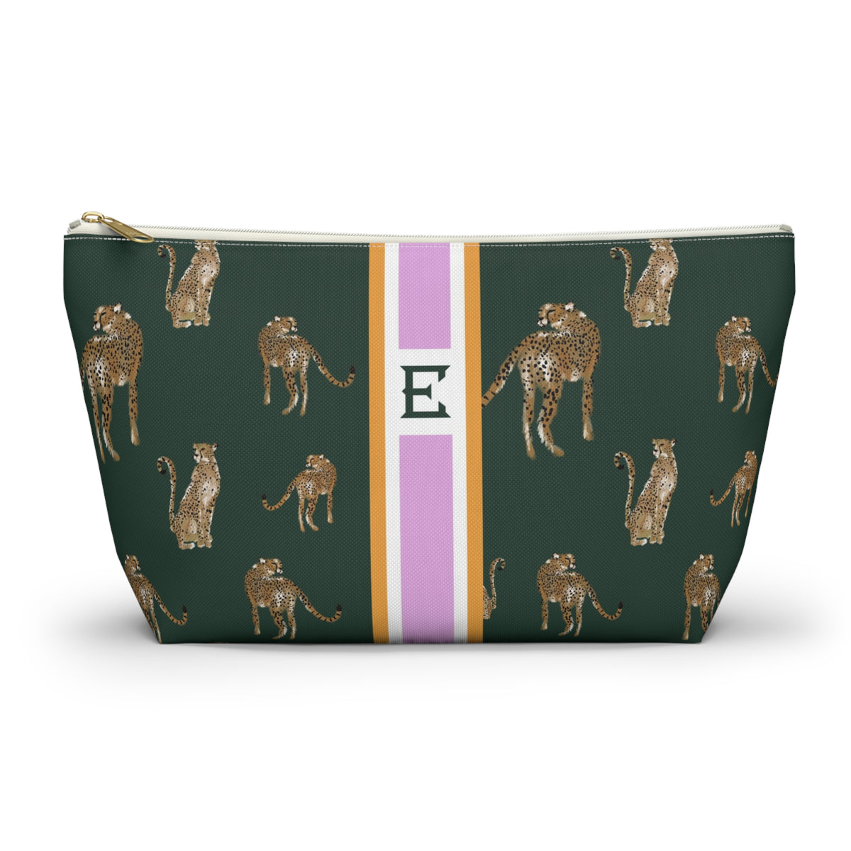Cheetah Dance Striped Monogrammed Pouch