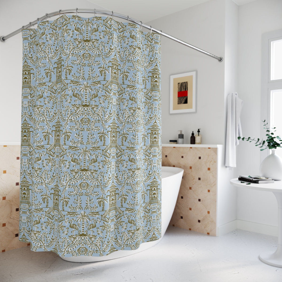 Soirée Blue Shower Curtain