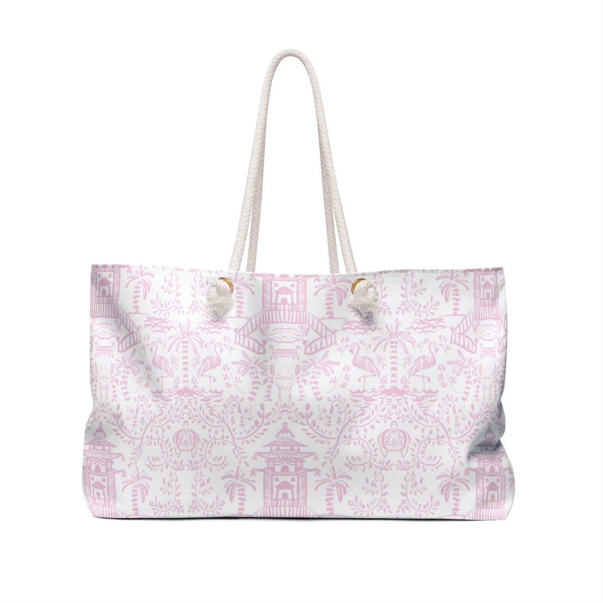 Palm Beach Pink Striped Monogrammed Mahjong Bag