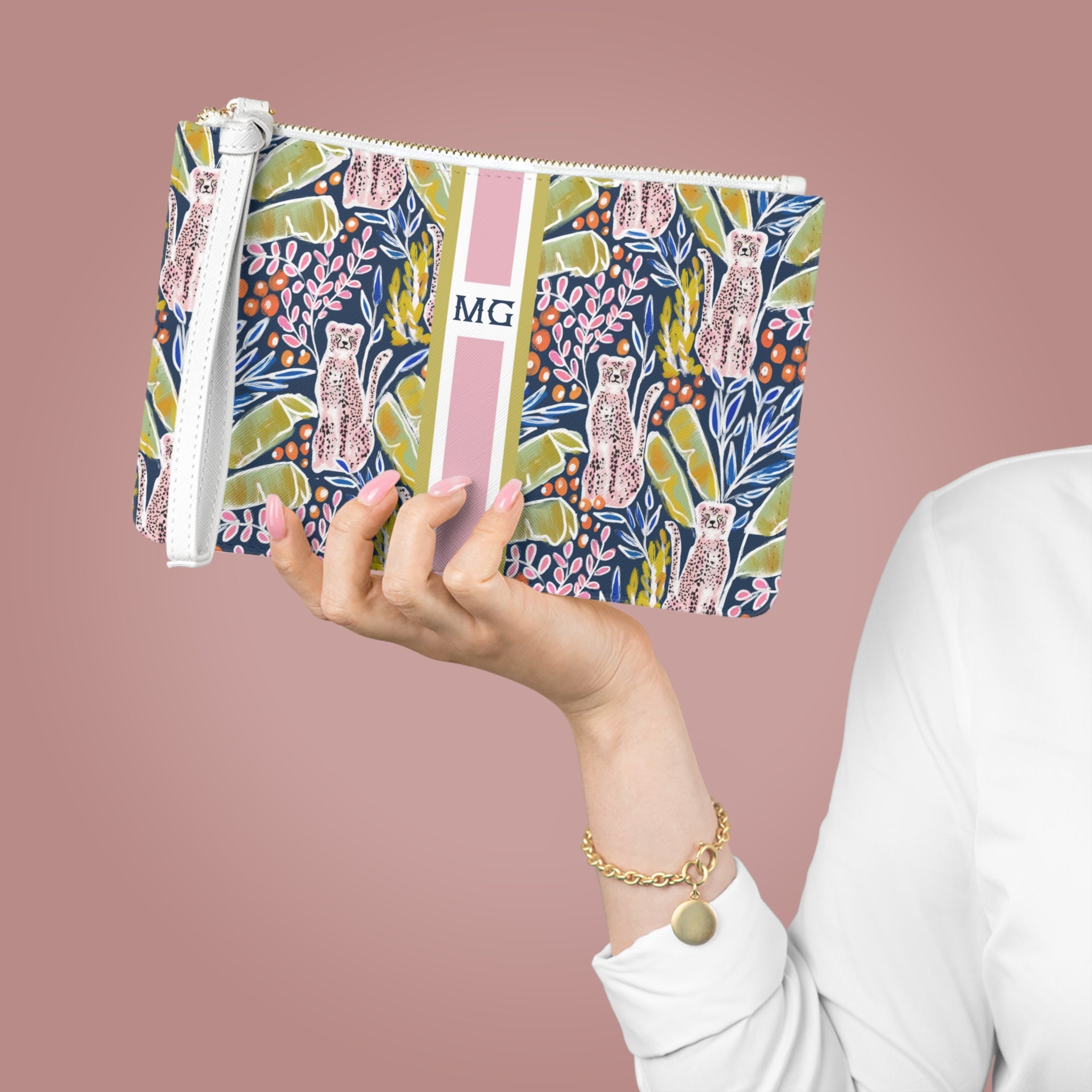Regency Striped Monogrammed Mahjong Card Holder