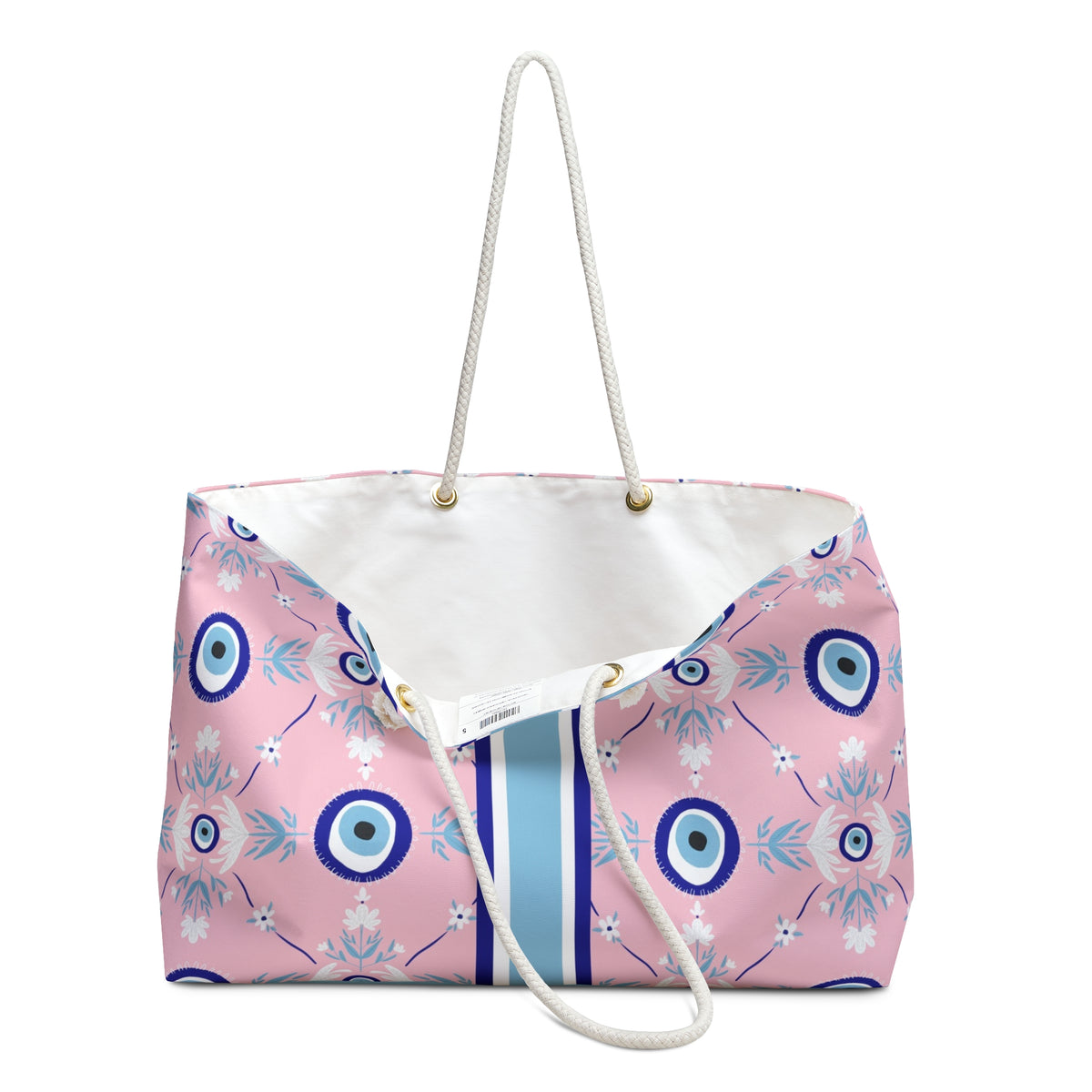 Evil Eye Striped Monogrammed Mahjong Bag