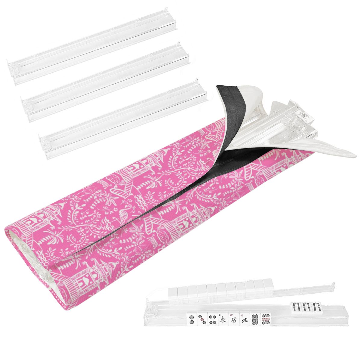 Mahjong Rack Wrap + Acrylic Racks + Tile Pushers (Multiple Prints Available)