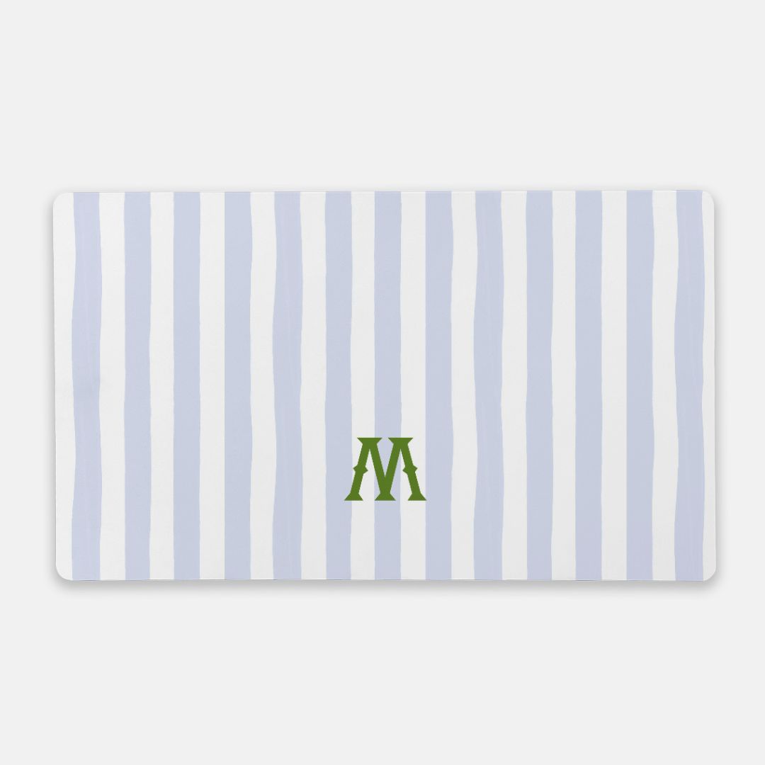 Seaside Stripes Monogrammed Desk Mat - Large (24" x 14")