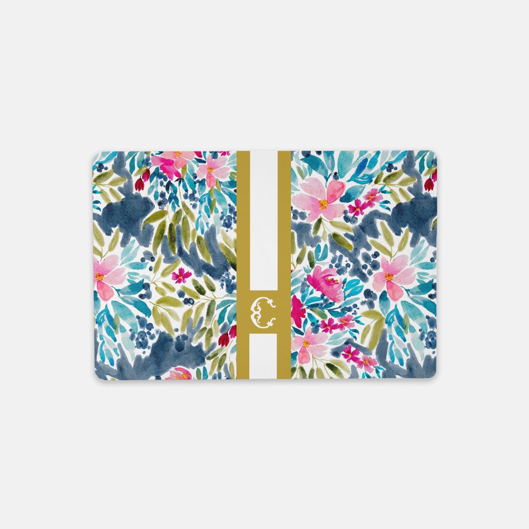Aria Striped Monogrammed Desk Mat – Small (18″ x 12″)