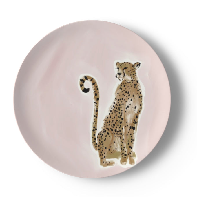 Preppy Cheetah Designer Bone China Plate