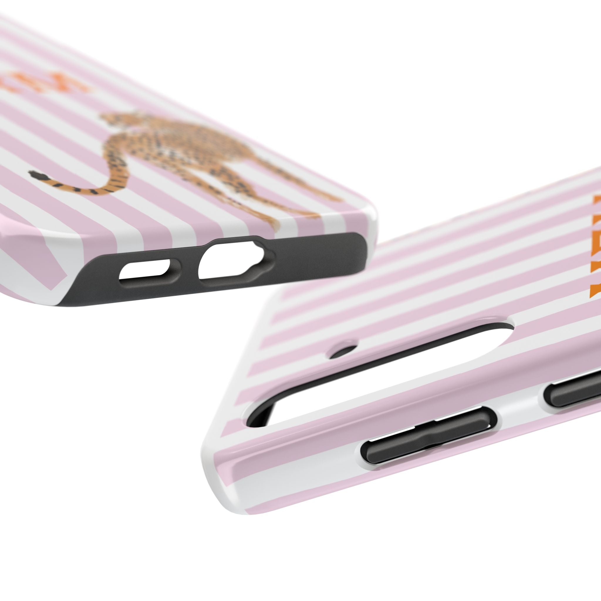 Preppy Cheetah (Pink) Monogrammed Tough Phone Case