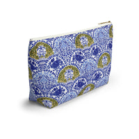 Chinoiserie Shrubs Striped Monogrammed Pouch