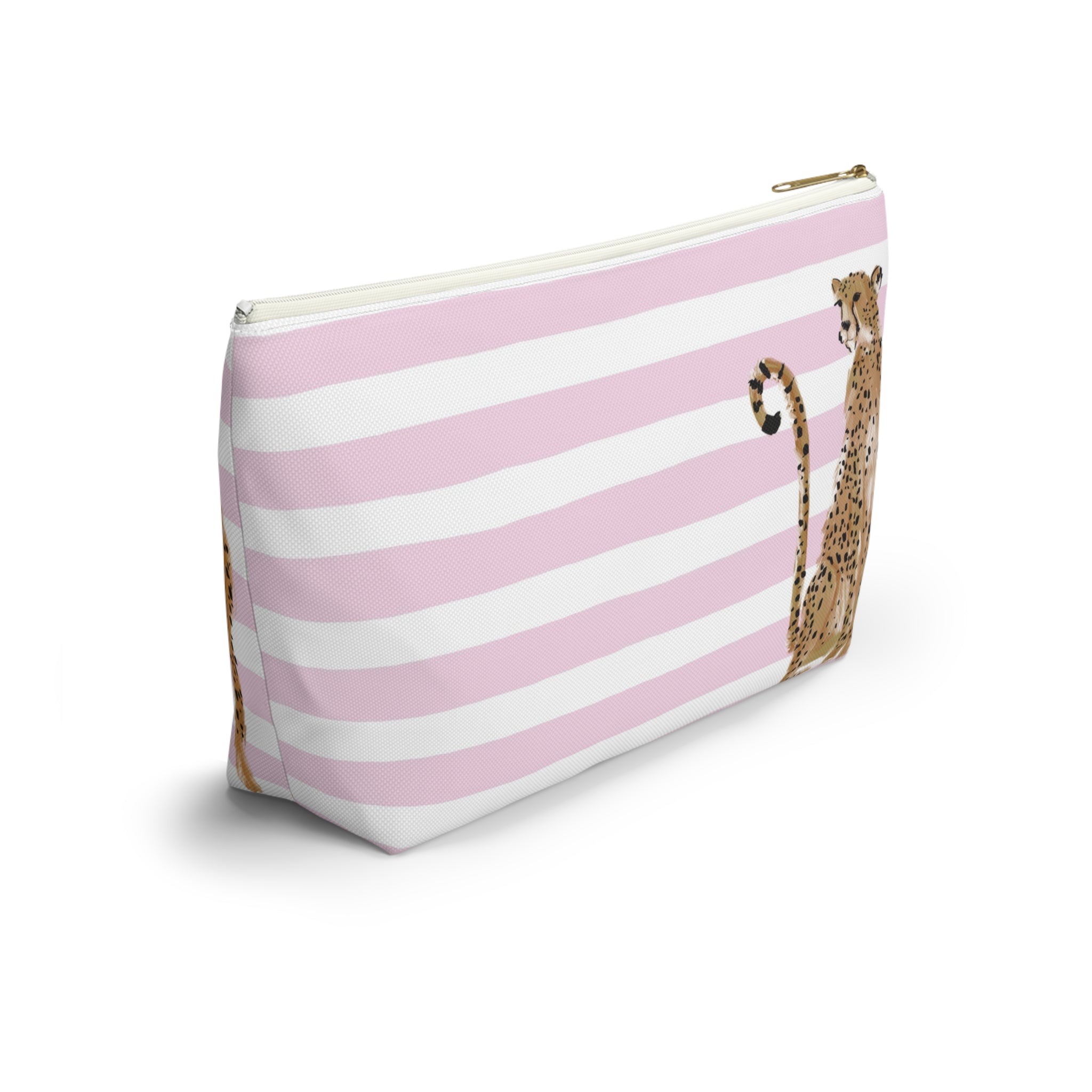 Britt Mills Preppy Cheetah Pink Mahjong Tile Pouch
