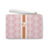 Evangeline (Pink) Striped Monogrammed Mahjong Card Pouch
