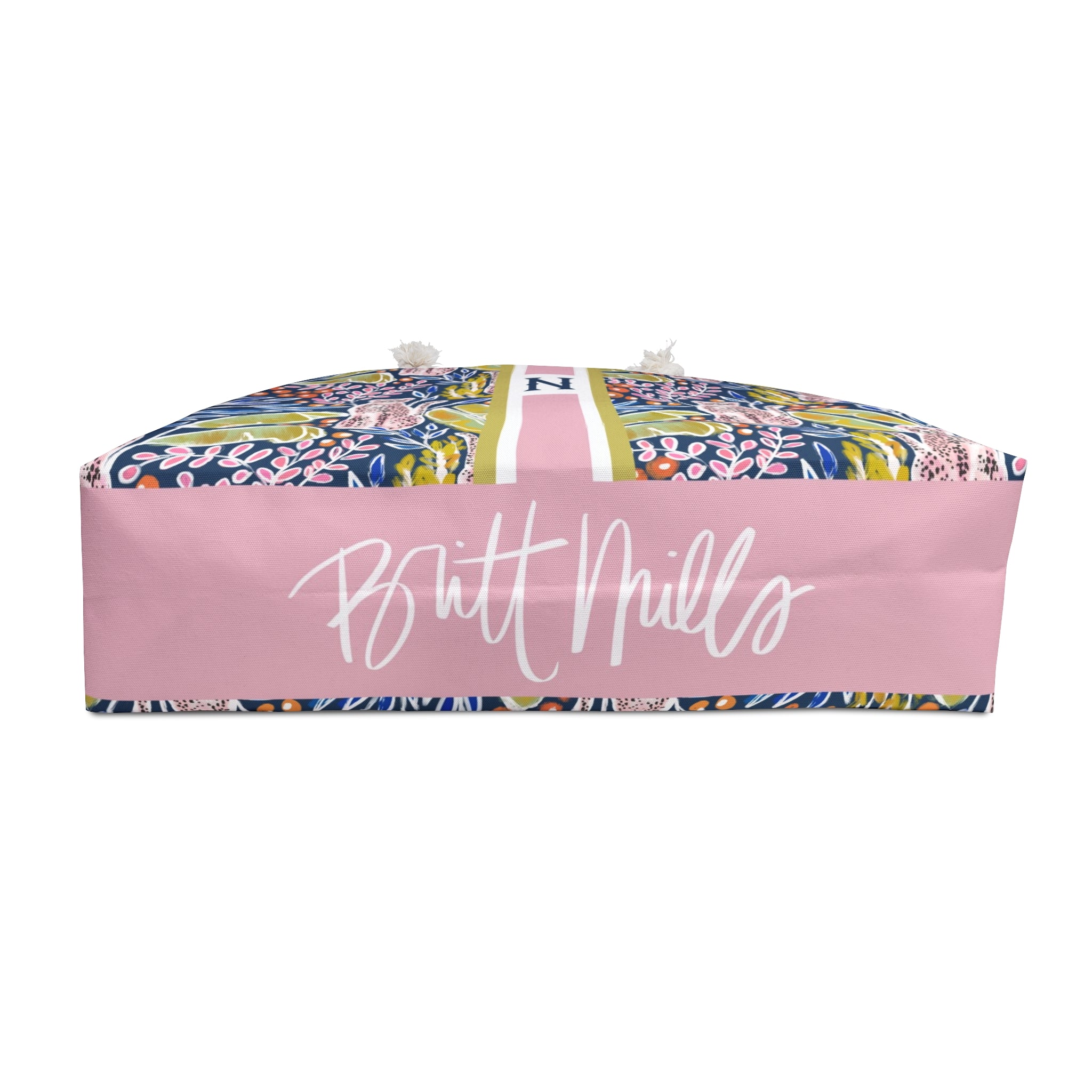 Regency Stripe Monogrammed Mahjong Bag