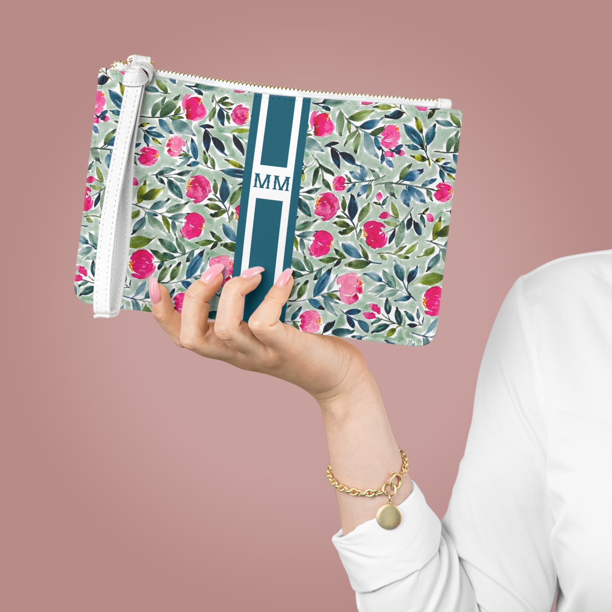 Flora Striped Monogrammed Mahjong Card Holder