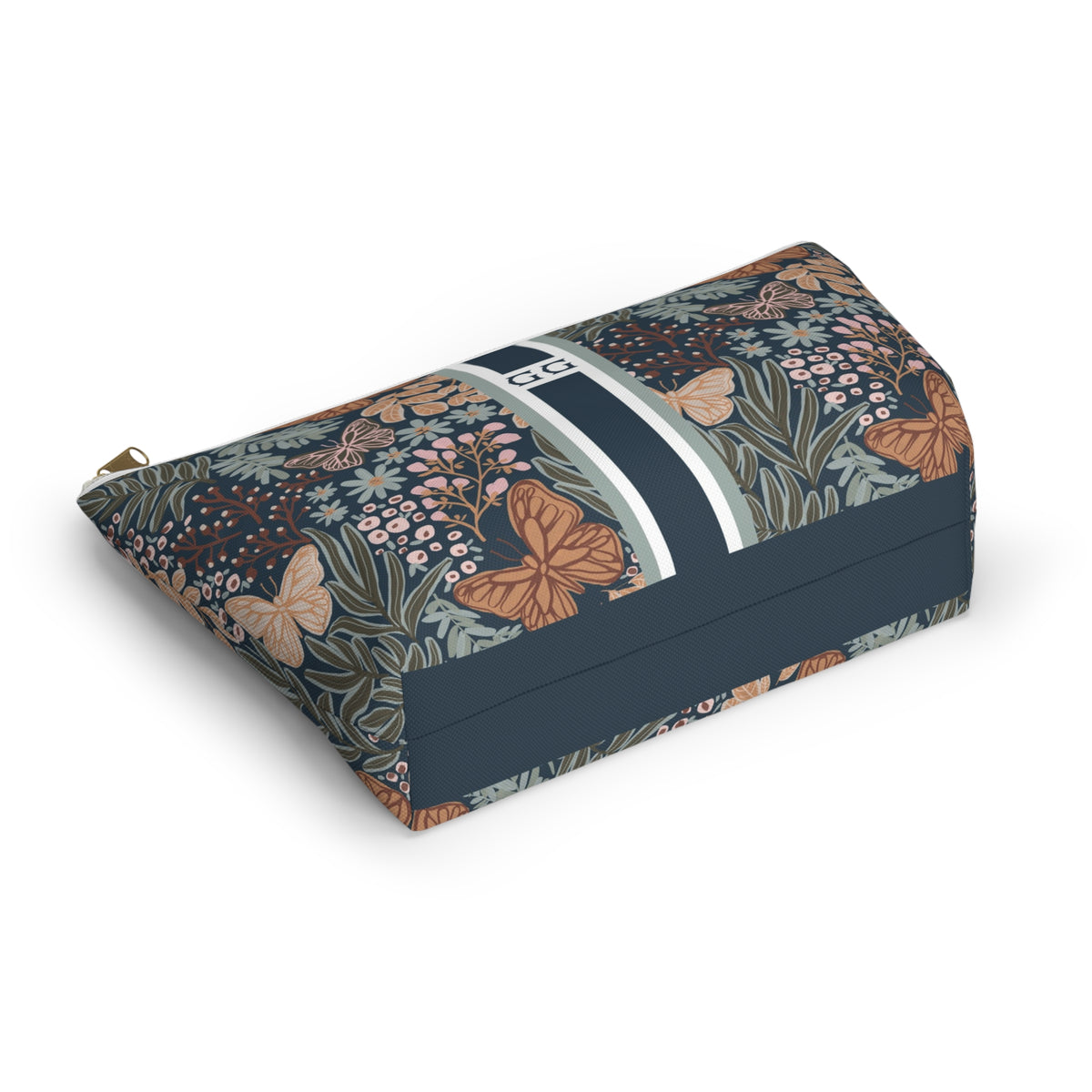 Dabney Striped Monogrammed Mahjong Tile Pouch