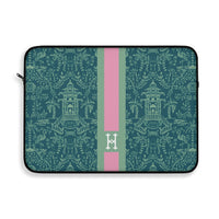 Palm Beach Teal Monogrammed Laptop Sleeve