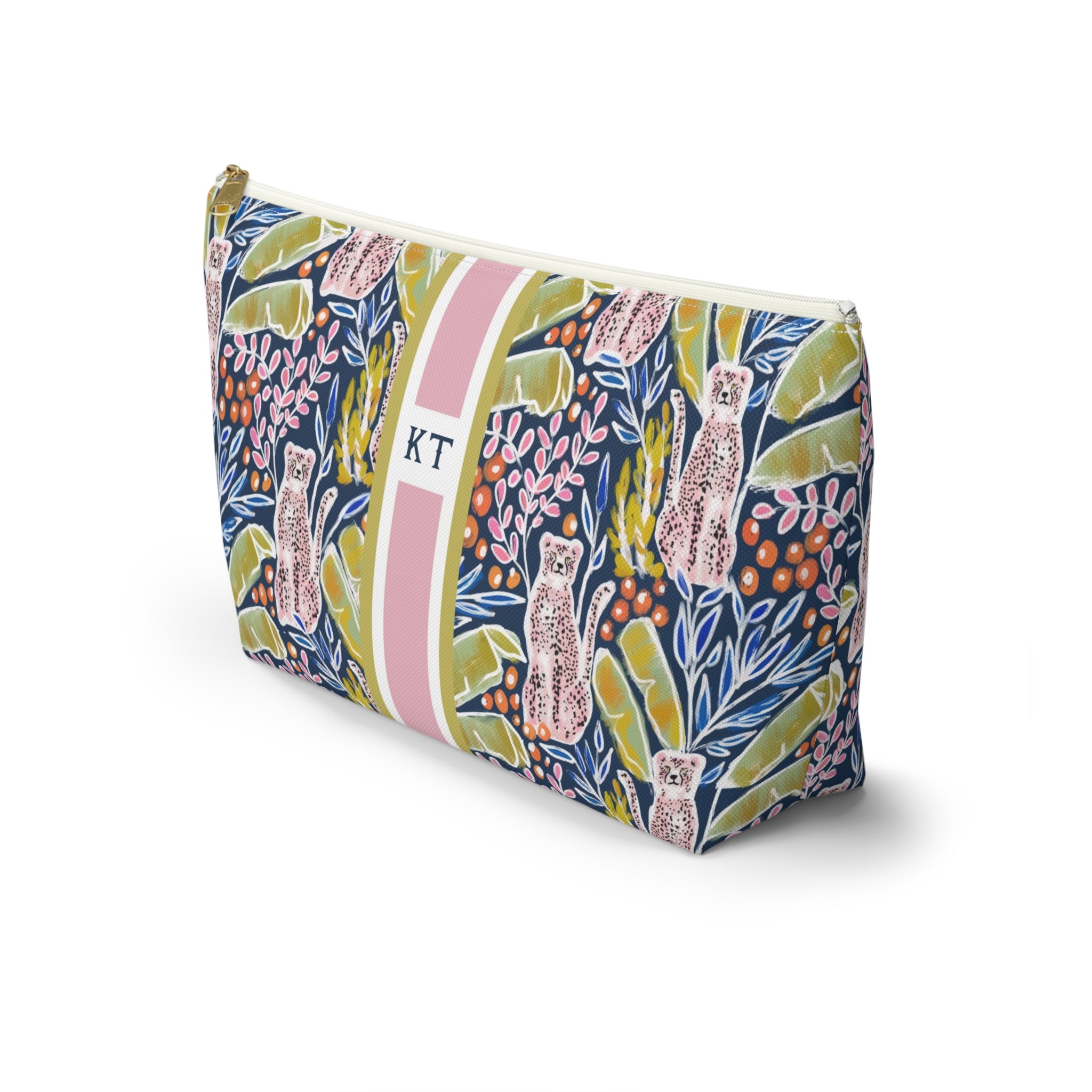 Regency Striped Monogrammed Mahjong Tile Pouch