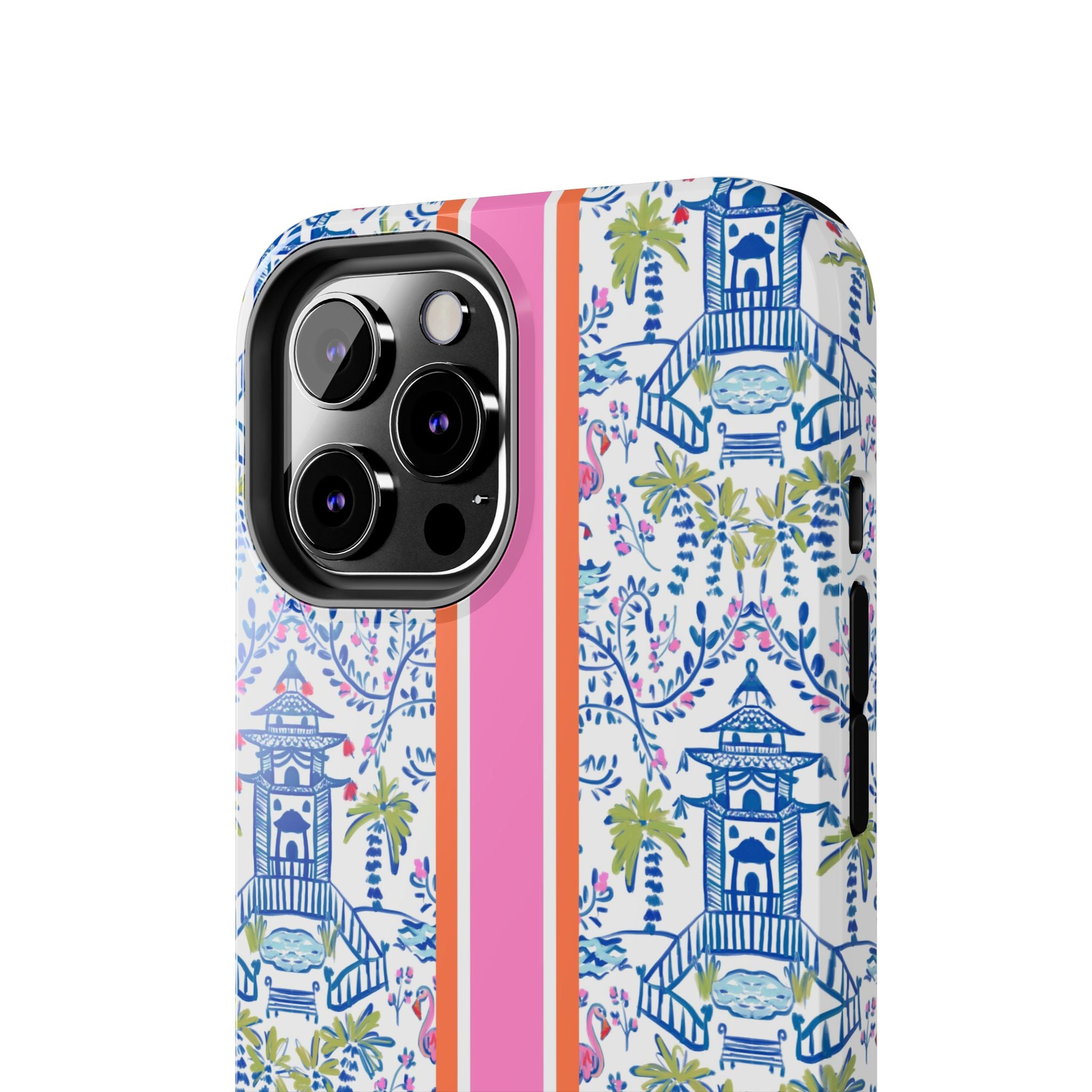 Colorful Chinoiserie Monogrammed Tough Phone Case