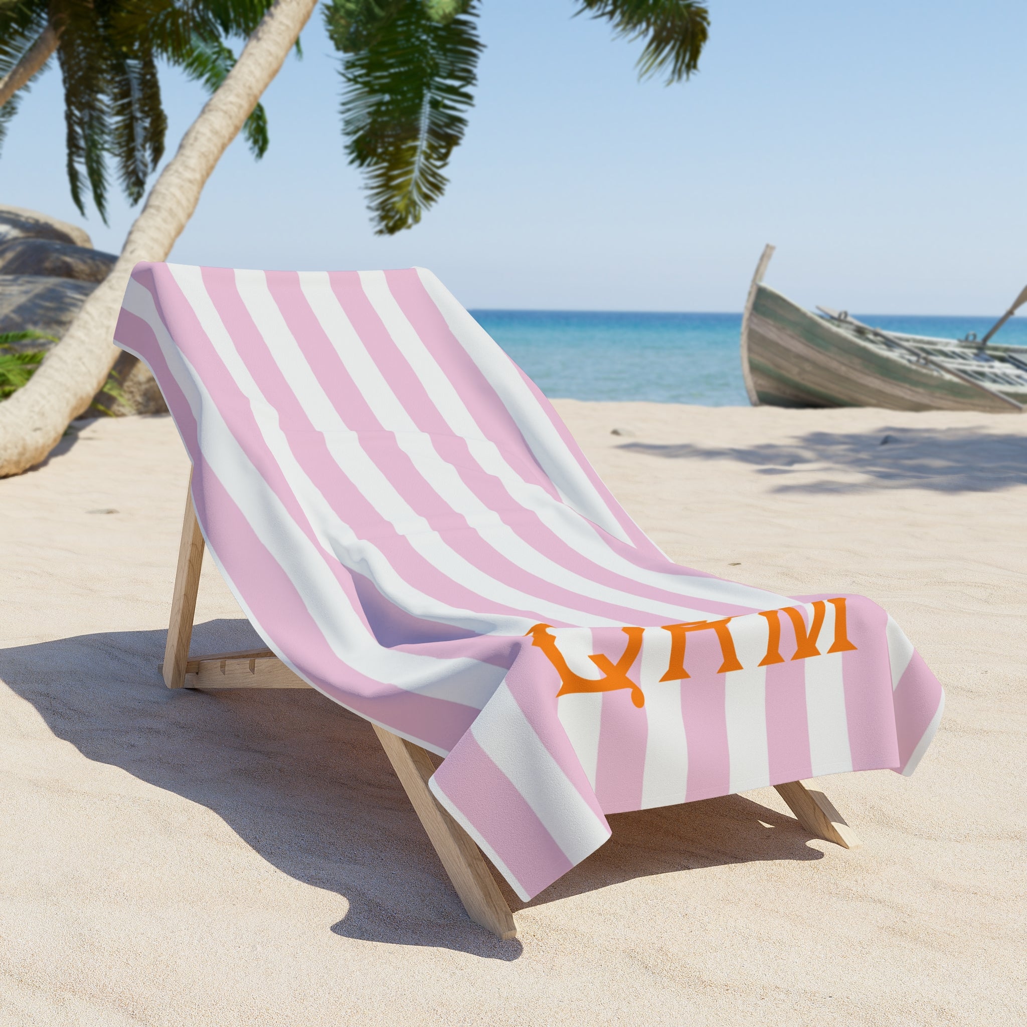 Primrose Monogrammed Beach Towel