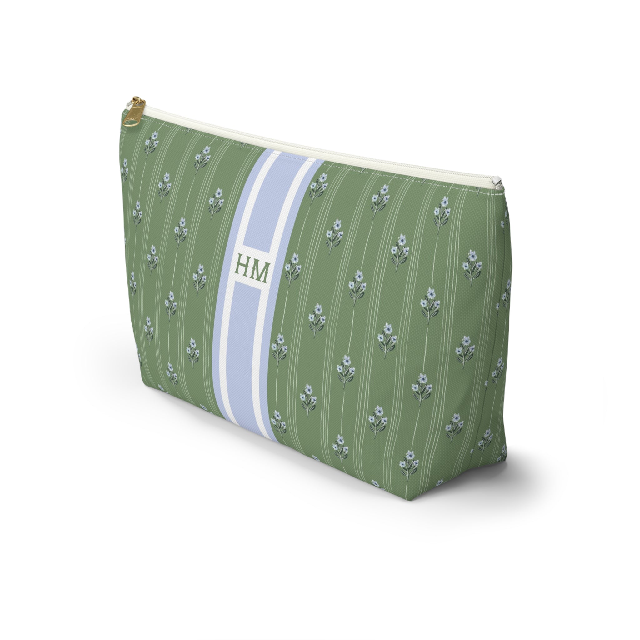 Zera Bloom Striped Monogrammed Mahjong Tile Pouch