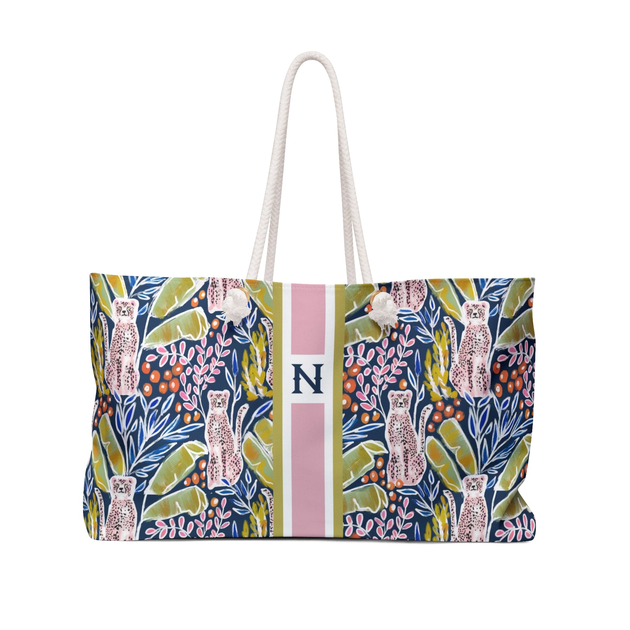 Regency Stripe Monogrammed Mahjong Bag