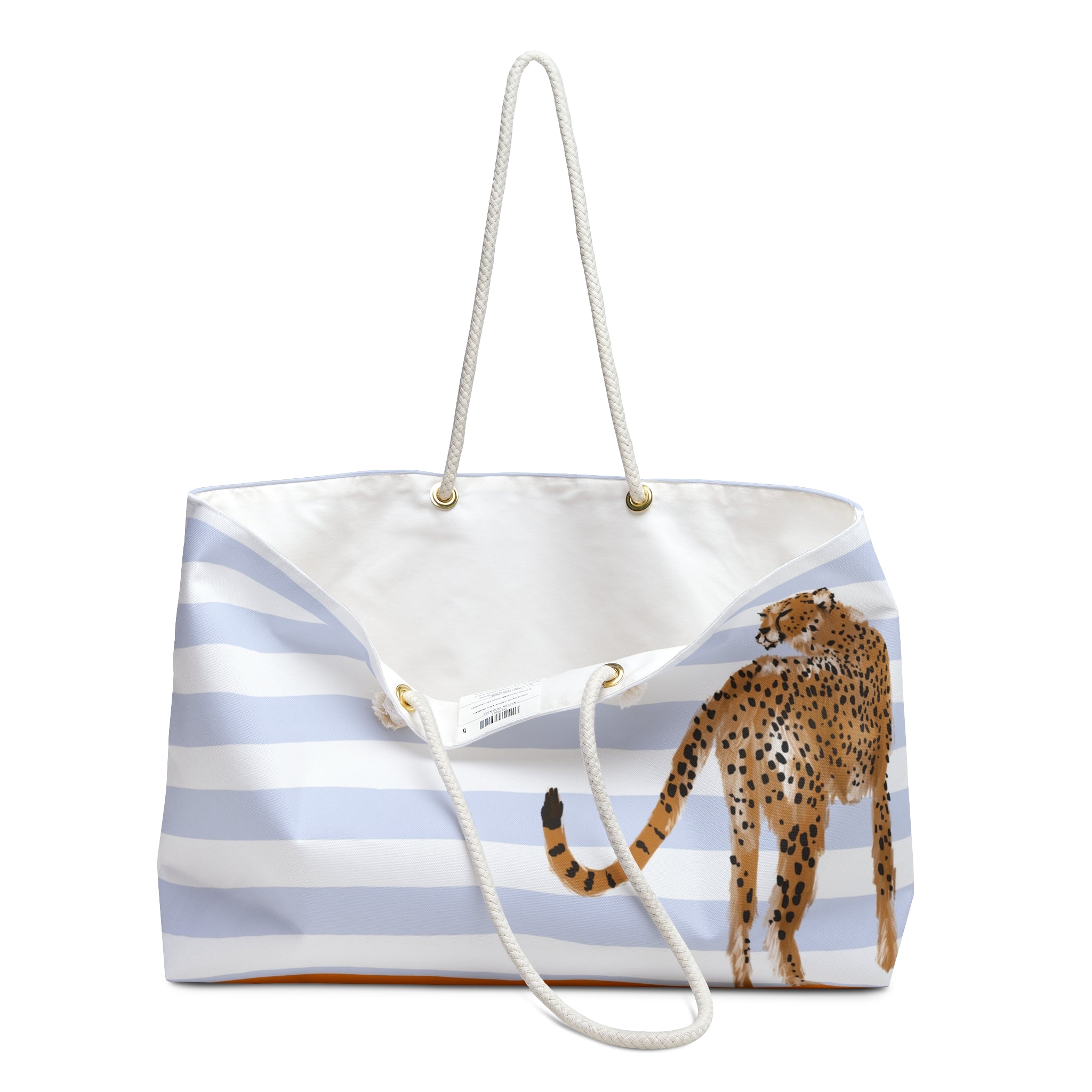 Preppy Cheetah (Blue) Monogrammed Mahjong Bag