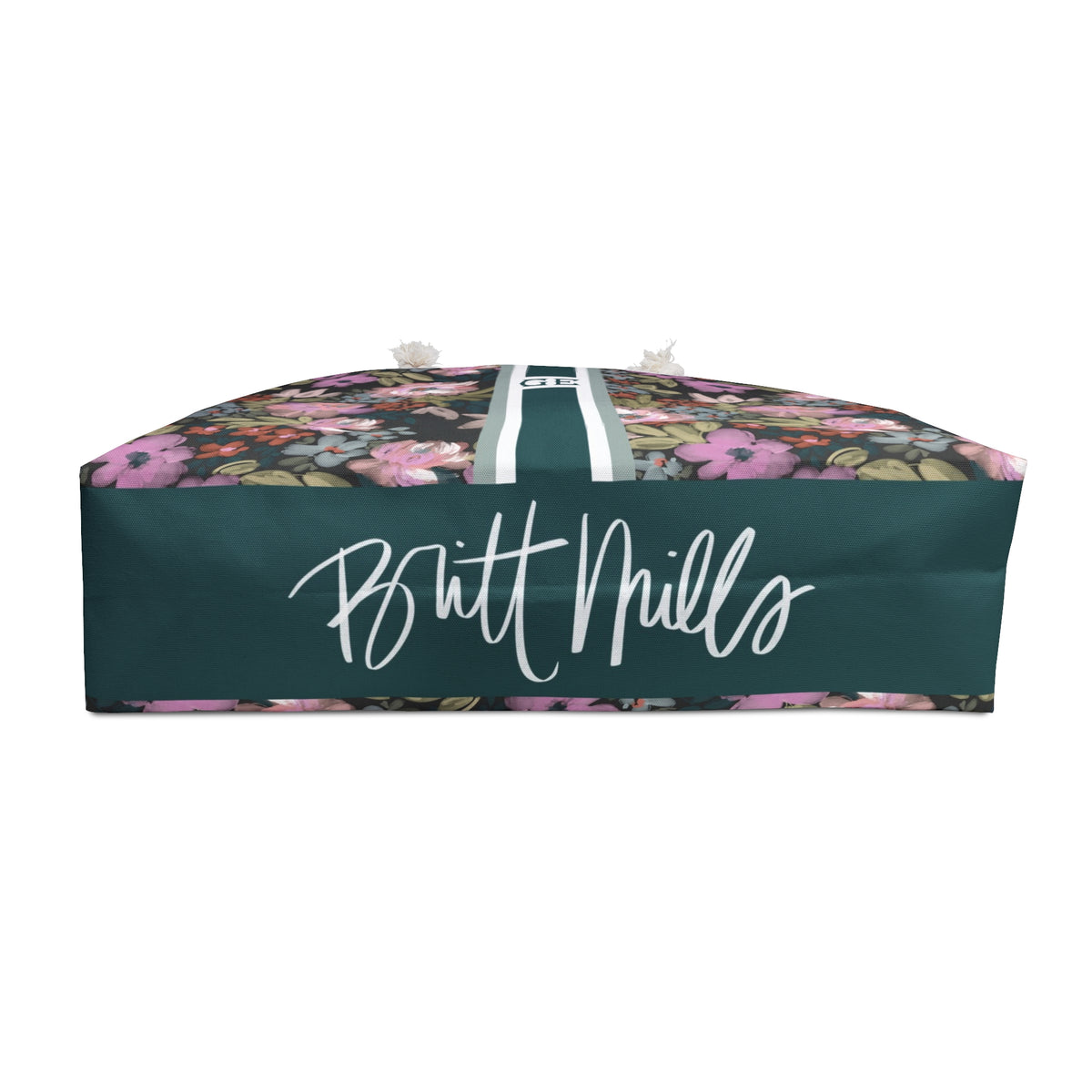 Viola Striped Monogrammed Mahjong Bag