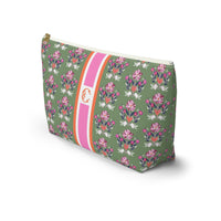 Evangeline Multi Striped Monogrammed Pouch